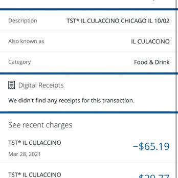 Il Culaccino - The many times been on receipt not including paid with cash which was often and the times I brought family. Just a shame to be lied to. - Italian Near Me - Chicago, Illinois Il Culaccino - The many times been on receipt not including paid with cash which was often and the times I brought family. Just a shame to be lied to. - Italian Near Me - Chicago, Illinois
