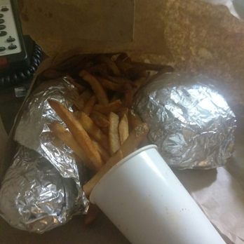 Five Guys - So many fries in the bag...I had to rip it open and use it as a plate...lol - Burgers Near Me - Rogers, Arkansas