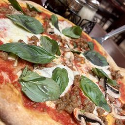 Margherita Pizza with mushrooms and Italian sausage