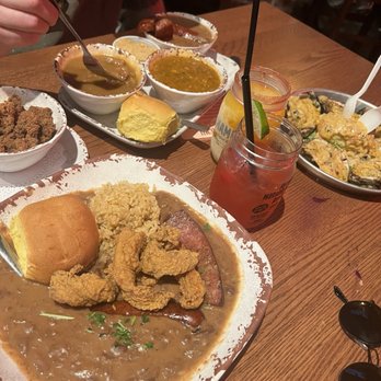 Mambo’s - The Taste of New Orleans, Red Beans & Rice with Crispy Chicken, alligator on the side, and the Oyster Rockefeller - Cajun/Creole Near Me - New Orleans, Louisiana