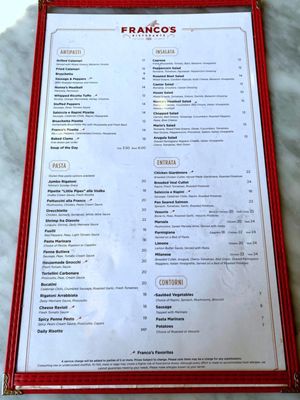 Menu photo 5 Franco's Ristorante Chicago, IL Menu photo 5 Franco's Ristorante Chicago, IL