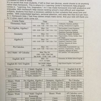 A++ Learning Center - Schedule - Private Tutors Near Me - San Leandro, California