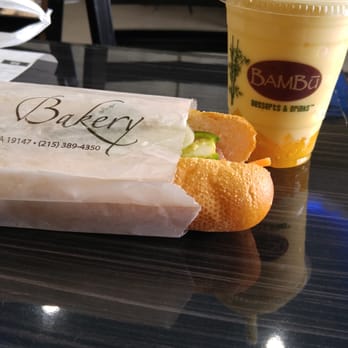 BAMBU - Mango smoothie with mango jelly( the viet hoagie was brought from Ba Le Bakery) - Juice Bars & Smoothies Near Me - Philadelphia, Pennsylvania BAMBU - Mango smoothie with mango jelly( the viet hoagie was brought from Ba Le Bakery) - Juice Bars & Smoothies Near Me - Philadelphia, Pennsylvania