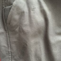 The lighting is deceptive, as these Lululemons are black, but you can hardly notice the repair areas. I'm very pleased. The lighting is deceptive, as these Lululemons are black, but you can hardly notice the repair areas. I'm very pleased.