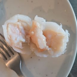 Inside of shrimp dumpling Inside of shrimp dumpling