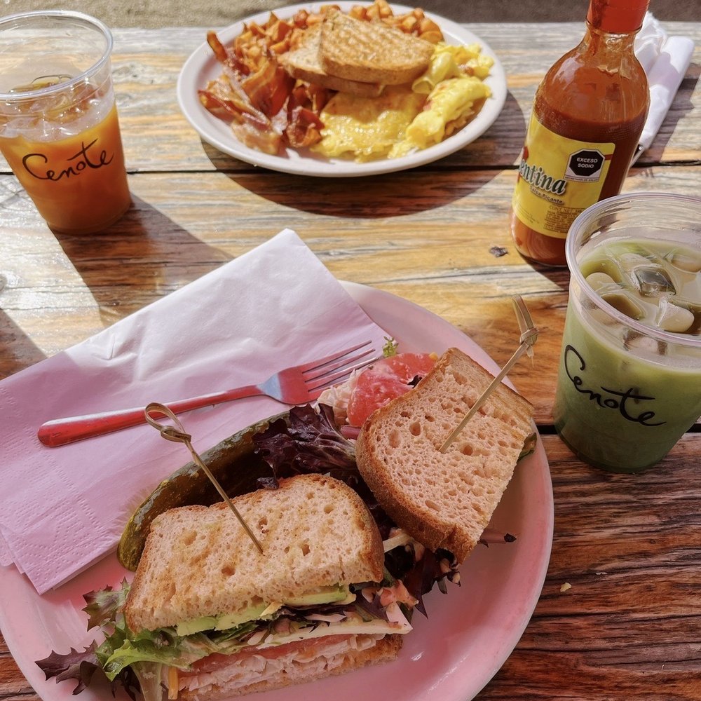 Cenote - turkey avocado on GF bread & classic breakfast - Coffee & Tea Near Me - Austin, Texas