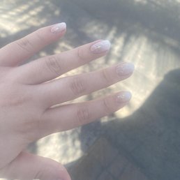 French ombre manicure with glitter