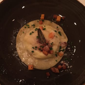 Leatherby's Cafe Rouge - Soft egg raviolo - New American Near Me - Costa Mesa, California Leatherby's Cafe Rouge - Soft egg raviolo - New American Near Me - Costa Mesa, California