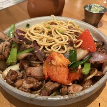Flama Llama - Garlic Noodles w/ Chicken - Latin American Near Me - San Diego, California Flama Llama - Garlic Noodles w/ Chicken - Latin American Near Me - San Diego, California