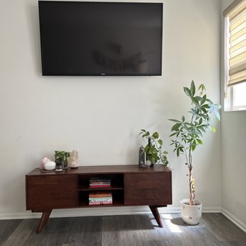 Union Restoration & Construction - They mounted the tv and hid the wires! Looks so nice! - Damage Restoration Near Me Union Restoration & Construction - They mounted the tv and hid the wires! Looks so nice! - Damage Restoration Near Me