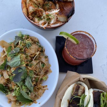 The Peached Tortilla - Lush Pork Belly Bowl, Southern Fun, Pork Belly Buns and a Smoke Screen cocktail - Asian Fusion Near Me - Austin, Texas The Peached Tortilla - Lush Pork Belly Bowl, Southern Fun, Pork Belly Buns and a Smoke Screen cocktail - Asian Fusion Near Me - Austin, Texas