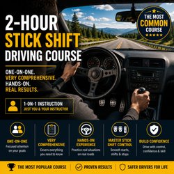 Drive Stick Shift - Our most popular choice for 1st time students