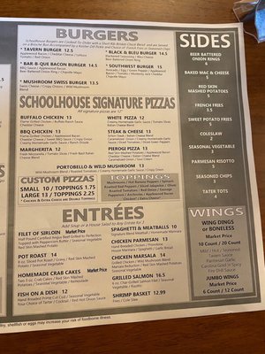 Menu photo 3 SchoolHouse Tavern Claridge, PA