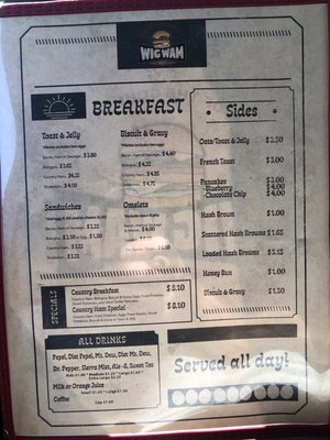 Menu photo 3 Wigwam Drive-In Ravenna, KY