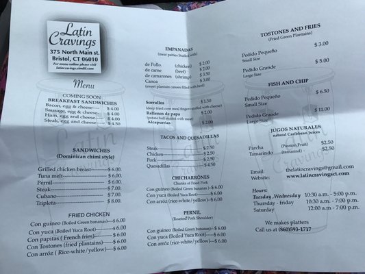 Menu photo 5 Latin Cravings Bristol, CT