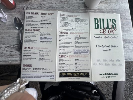 Menu photo 1 Bill's Cafe San Jose, CA