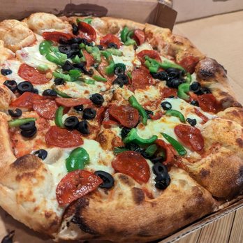 Latham Wood Fired Pizza - Three topping 14", $16 - Pizza Near Me - Latham, New York Latham Wood Fired Pizza - Three topping 14", $16 - Pizza Near Me - Latham, New York