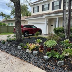 Roberto's Landscape & Maintenance - Garden installation new plants / rocks / mulch .