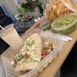 Taste of Mexico - Burrito Pollo & Guacamole with Chips and Salsa