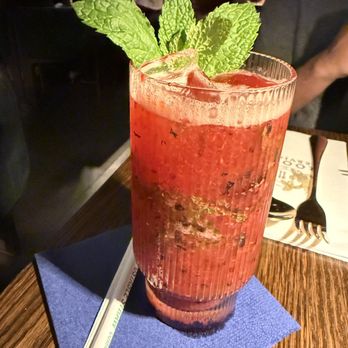 Room Service - The Berry-cation (white rum, fresh mixed berry, lime juice, mint) - Japanese Near Me - Milwaukee, Wisconsin Room Service - The Berry-cation (white rum, fresh mixed berry, lime juice, mint) - Japanese Near Me - Milwaukee, Wisconsin