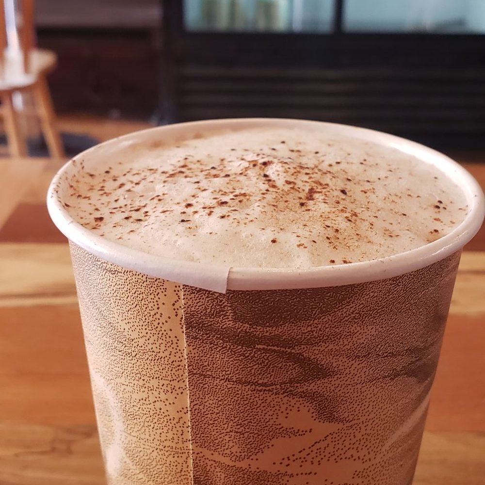 Old Town Coffee & Chocolates - I believe this is a white mocha with almond milk - Coffee & Tea Near Me - Eureka, California Old Town Coffee & Chocolates - I believe this is a white mocha with almond milk - Coffee & Tea Near Me - Eureka, California