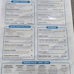 Turquoise Trail Bar and Grill - Menu