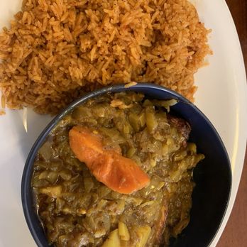 Gorée Cuisine - Thiou Curry with Salmon with Djolof - Senegalese Near Me - Chicago, Illinois