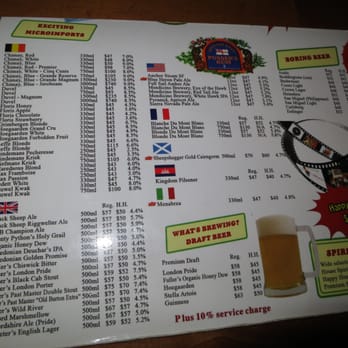 Fatt's Place - Beer menu, circa Dec 2014. - American Near Me - Hong Kong, HK