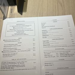 El Corte Inglés - Breakfast menu