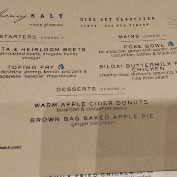 Honey Salt - Dine out 2018 - Canadian (New) Near Me - Vancouver, British Columbia Honey Salt - Dine out 2018 - Canadian (New) Near Me - Vancouver, British Columbia