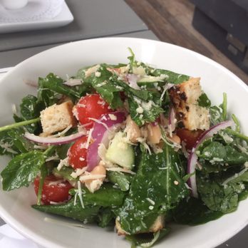 Red 36 - Baby Kale Panzanella Salad. Instagram: @gretchen_m_f - Seafood Near Me - Mystic, Connecticut Red 36 - Baby Kale Panzanella Salad. Instagram: @gretchen_m_f - Seafood Near Me - Mystic, Connecticut