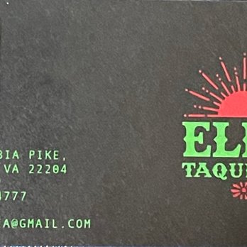 Eli's Taqueria - Business card - Tacos Near Me - Arlington, Virginia