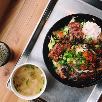 Poke Pop - Unagi bowl with salmon/tuna poke. - Poke Near Me - Fircrest, Washington