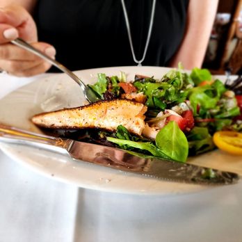 Rose Villa Southern Table & Bar - Salmon added to a salad, didn't get a chance to taste it....  Must have been fantastic! - Southern Near Me - Ormond Beach, Florida