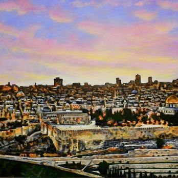 Licata Fine Art - Jerusalem at Sunset 48" x 60" Boca Raton - Art Installation Near Me Licata Fine Art - Jerusalem at Sunset 48" x 60" Boca Raton - Art Installation Near Me