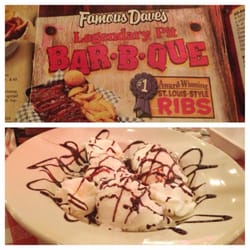Famous Dave's Bar-B-Que - Giant plate of birthday ice-cream with hot fudge & whipped cream!