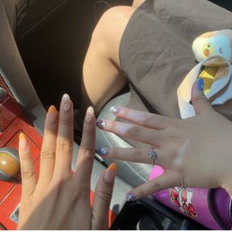 gel x on the left and gel on the right (: super cute and well done!! gel x on the left and gel on the right (: super cute and well done!!