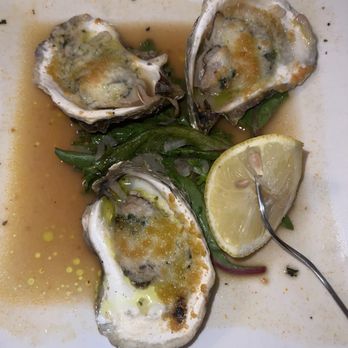 Grasso's - BAKED BLUE POINT OYSTERS* Pesto with Pecorino Cheese - Seafood Near Me - Cold Spring Harbor, New York