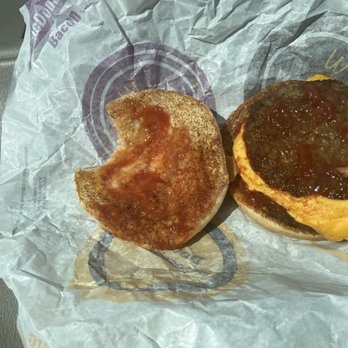 McDonald's - Old double cheeseburger- We scraped off the onions/pickle/mustard, but it was still gross - Fast Food Near Me - Richmond, Virginia