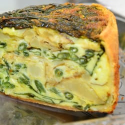Nosh Creative Catering - Quiche: French Bean, Caramelized Onions, Yukon Potatoes & Brie Cheese