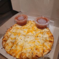 Pizza Jerks - Cheesy bread w/gross sauce. Bread was good though