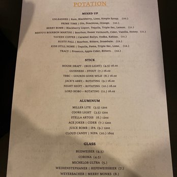 Town Tavern - Fall drink menu - Pubs Near Me - Arlington, Massachusetts