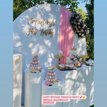 HERS Bakery - Macaron towers and two tier cake all flowers provided by hers bakery! - Desserts Near Me - Los Angeles, California HERS Bakery - Macaron towers and two tier cake all flowers provided by hers bakery! - Desserts Near Me - Los Angeles, California