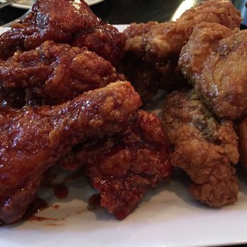 Bonchon Katy - Half Soy garlic and half spicy. My fav! - Chicken Wings Near Me - Katy, Texas