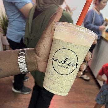Andia's Ice Cream - Tres letche milkshake add brownie bites - Ice Cream & Frozen Yogurt Near Me - Cary, North Carolina Andia's Ice Cream - Tres letche milkshake add brownie bites - Ice Cream & Frozen Yogurt Near Me - Cary, North Carolina