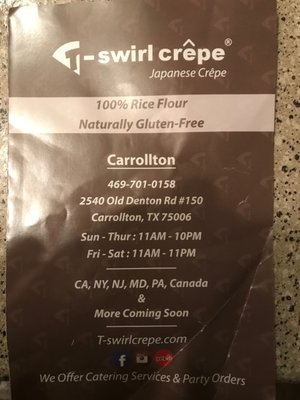 Menu photo 5 T-Swirl Crêpe Carrollton, TX