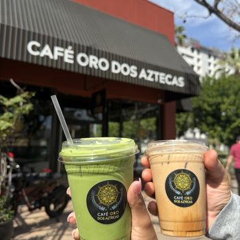 Cafe Oro Dos Aztecas - Matcha latte 8/10 the color was perfect! My bf got the Mexican chocolate mocha he said it was delicious 9/10. - Coffee & Tea Near Me - Riverside, California Cafe Oro Dos Aztecas - Matcha latte 8/10 the color was perfect! My bf got the Mexican chocolate mocha he said it was delicious 9/10. - Coffee & Tea Near Me - Riverside, California