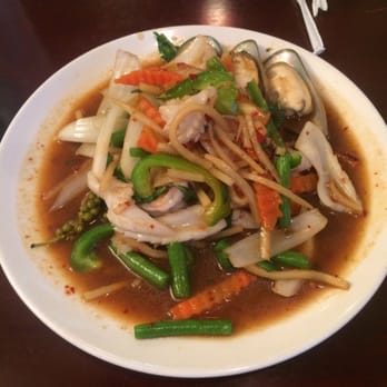 Kluay Kluay Thai Restaurant - Pad Ped Seafood dish. Yummy. - Thai Near Me - Bryan, Texas Kluay Kluay Thai Restaurant - Pad Ped Seafood dish. Yummy. - Thai Near Me - Bryan, Texas
