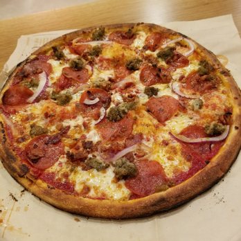 Blaze Pizza - Meat lovers signature pizza cooked well done added oregano and seasalt - Salad Near Me - Jacksonville, Florida