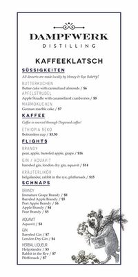 Menu photo 5 Dampfwerk Distilling Saint Louis Park, MN